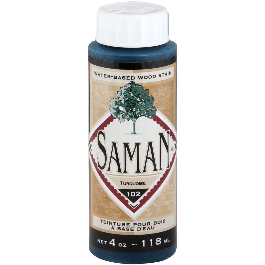 Saman Water-Based Wood Stain Turquoise-102 118mL