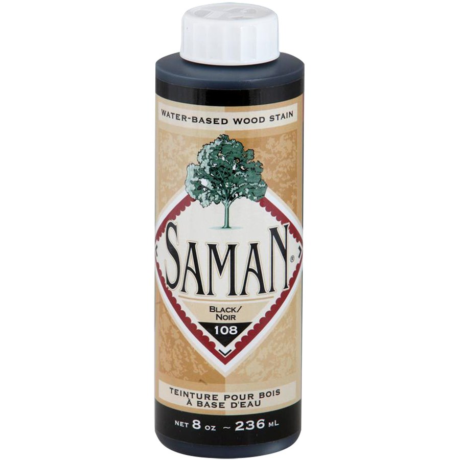 Saman Water-Based Wood Stain Black-108 236mL
