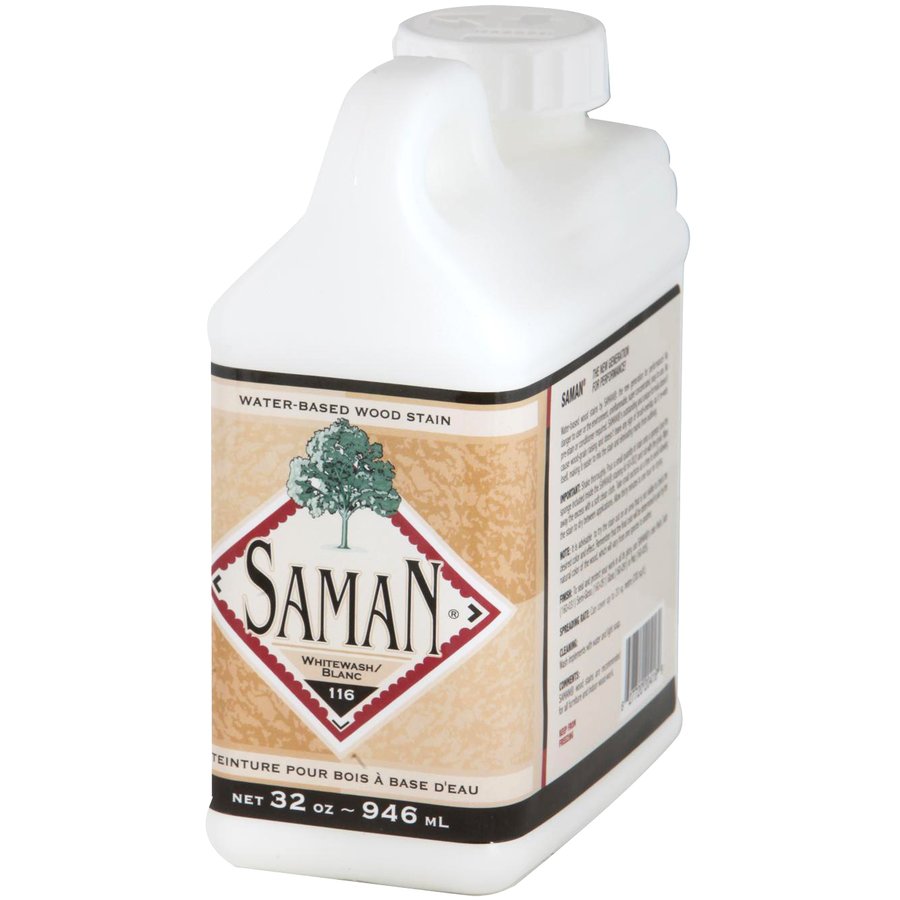 Saman Water-Based Wood Stain Whitewash-116 946mL