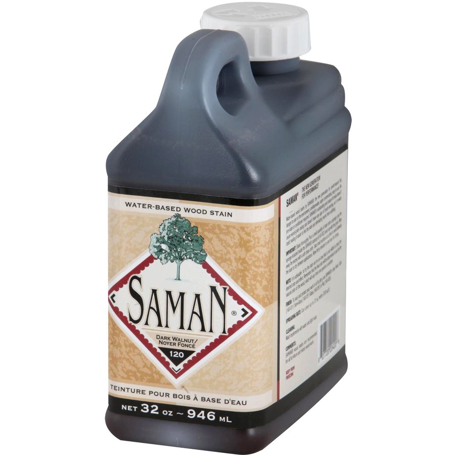 Saman Water-Based Wood Stain Dark Walnut-120 946mL