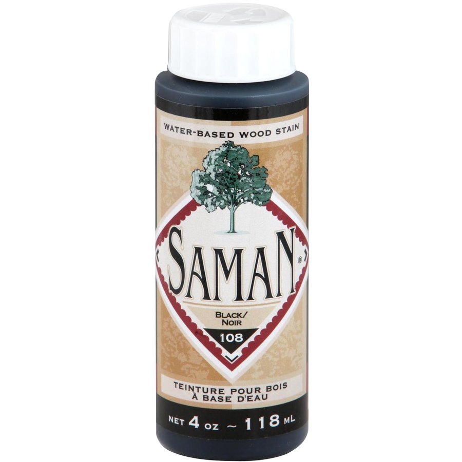 Saman Water-Based Wood Stain Black-108 118mL