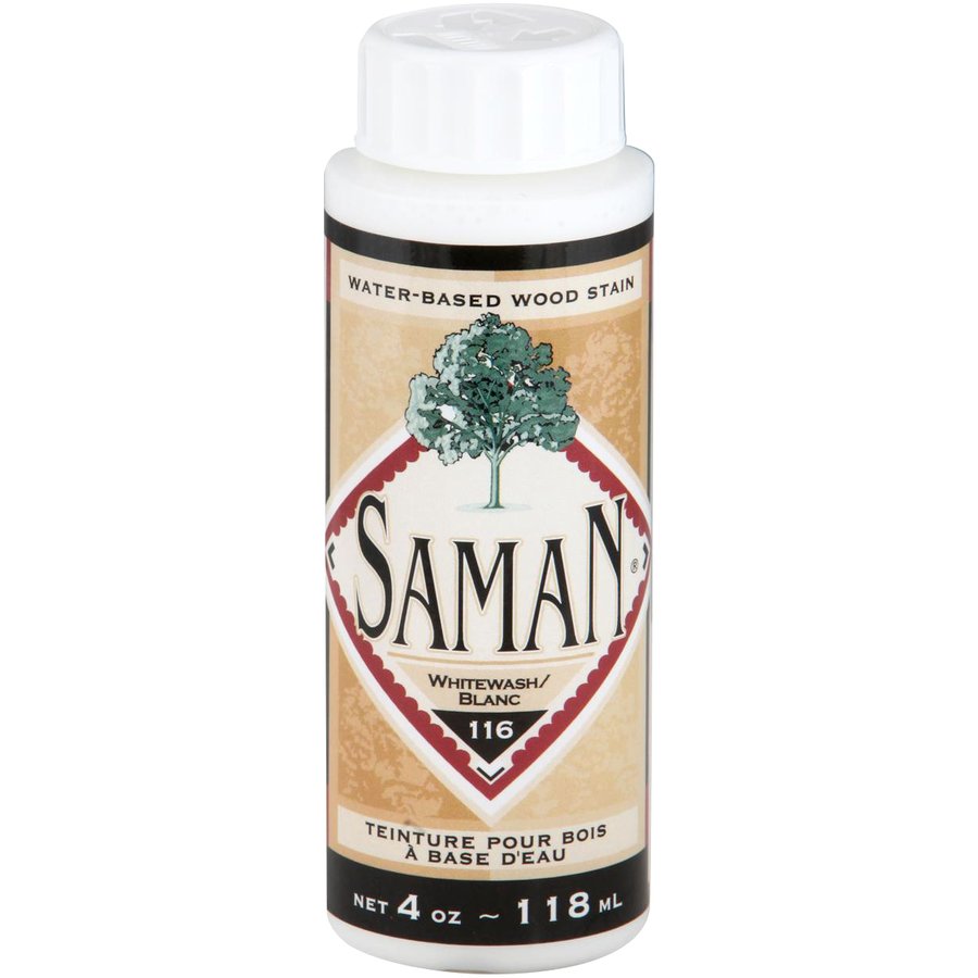 Saman Water-Based Wood Stain Whitewash-116 118mL