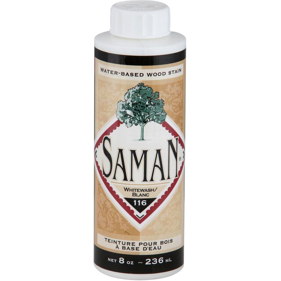 Saman Water-Based Wood Stain Whitewash-116 236mL