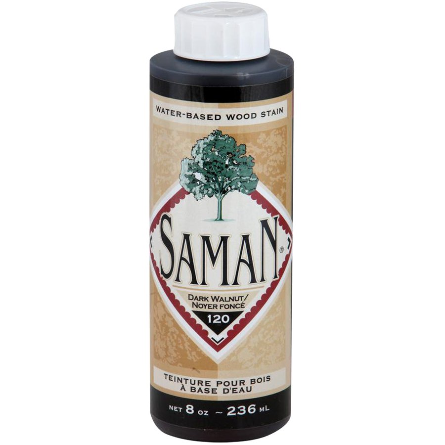Saman Water-Based Wood Stain Dark Walnut-120 236mL