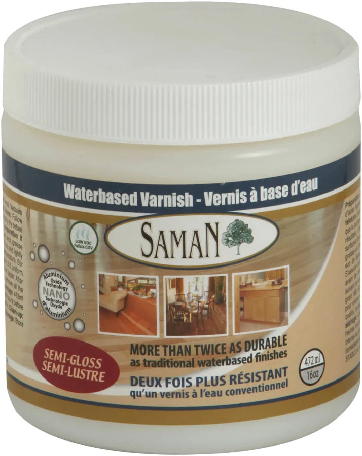 SAMAN Waterbased Varnish Semi-Gloss 472mL